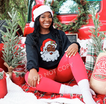 Load image into Gallery viewer, Red Santa Dark Skin Chenille Patch Shirt
