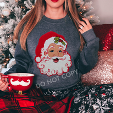 Load image into Gallery viewer, Red Santa Light Skin Chenille Patch Shirt
