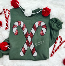 Load image into Gallery viewer, Candy Canes Sequins Patch Shirt
