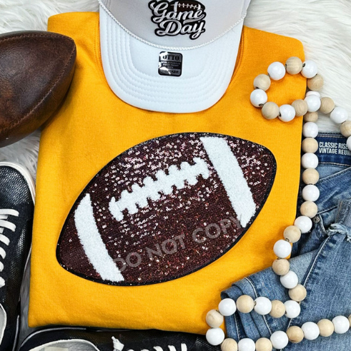 Football Sequins Patch Shirt