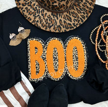 Load image into Gallery viewer, Orange Leopard Boo Chenille Patch Shirt
