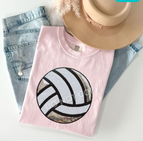 Volleyball Sequins Patch Shirt
