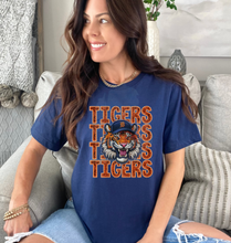Load image into Gallery viewer, Detroit Baseball Stacked Tigers Head Faux Glitter
