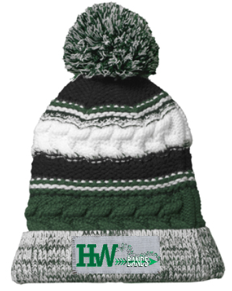 Holland Woods Middle School Bands Chunky Pom Beanie with Logo Patch