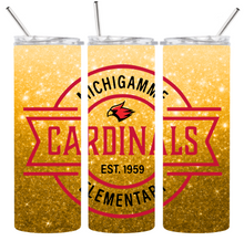 Load image into Gallery viewer, Michigamme Elementary Tumbler Glitter Look Gold
