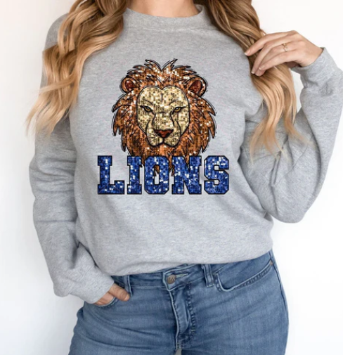 Faux Sequin Lions