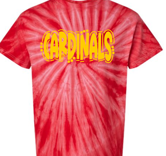 Michigamme Doodle Cardinals Tie Dye - TEE ONLY