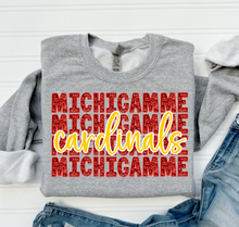 Load image into Gallery viewer, Michigamme Cardinals Faux Sequin Faux Embroidery
