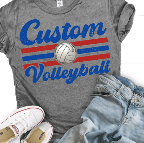 Retro Striped Volleyball Customizable Shirt