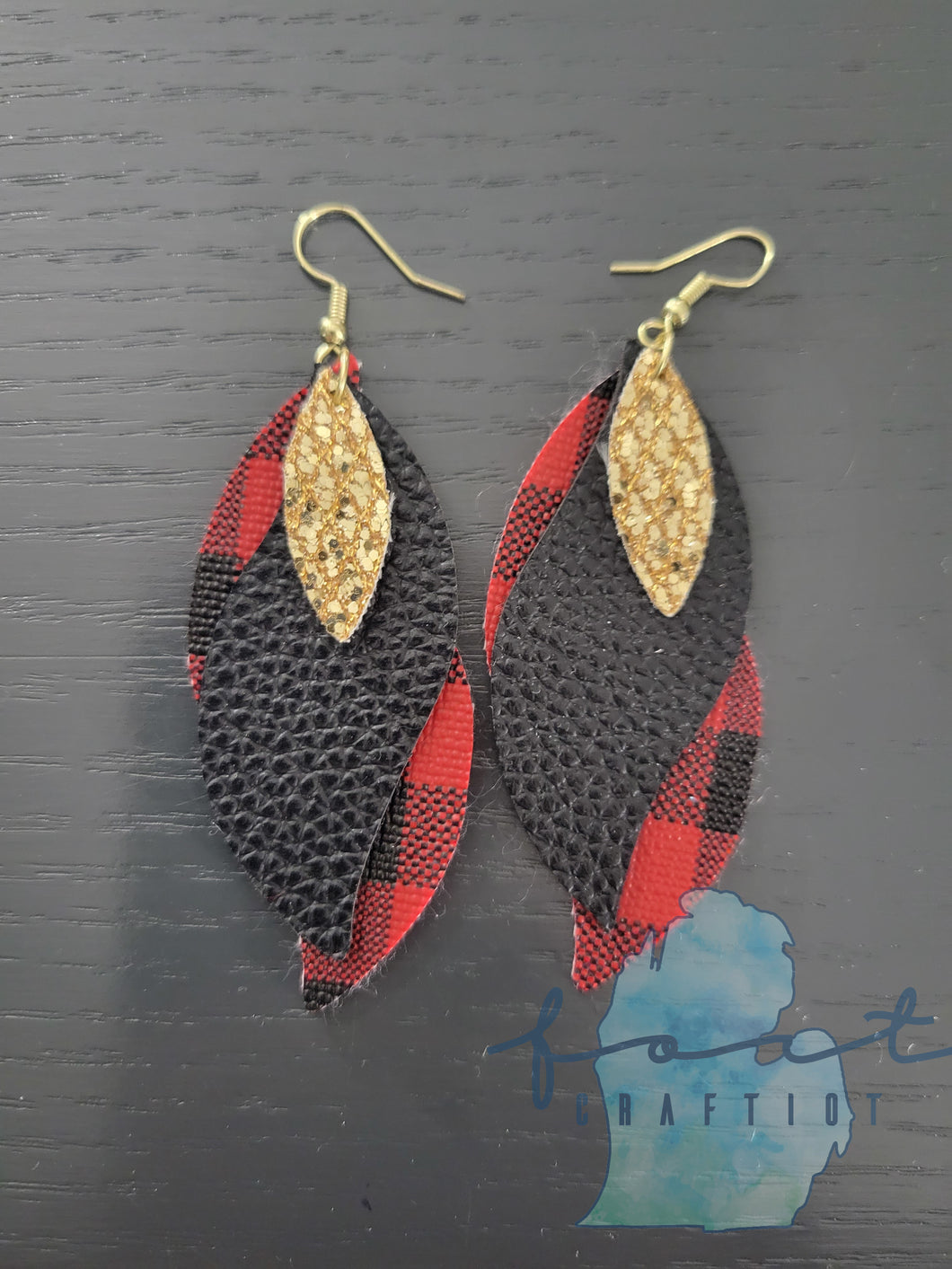 Triple Layer Red Holiday Earrings