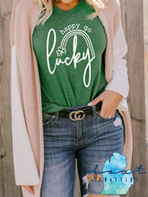 Load image into Gallery viewer, White Happy Go Lucky Rainbow St. Patrick&#39;s Day Shirt
