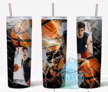 Load image into Gallery viewer, Custom Basketball 20 oz Skinny Tumbler
