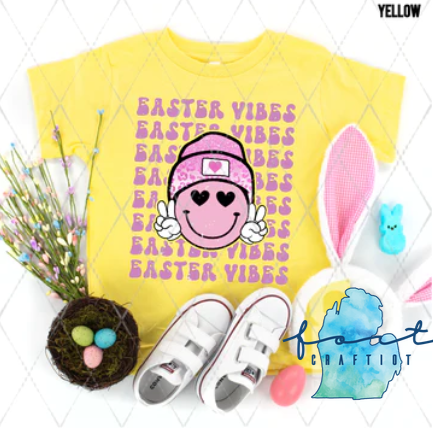 Easter Vibes Pink Emoji Shirt