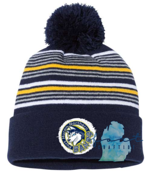 PHN Bands Striped Beanie With Logo Patch