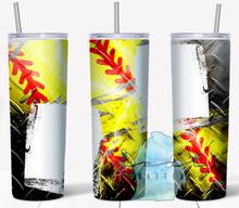 Load image into Gallery viewer, Custom Softball 20 oz Skinny Tumbler
